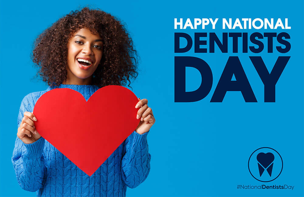 National Dentist's Day logo, Dental team celebrating National Dentist's Day, Downloadable social media materials for National Dentist's Day
